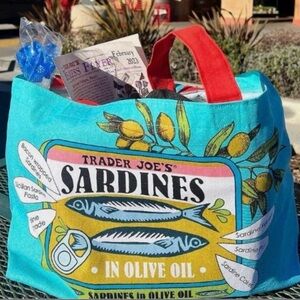 Trader Joe's Blue and Red Tote Bag